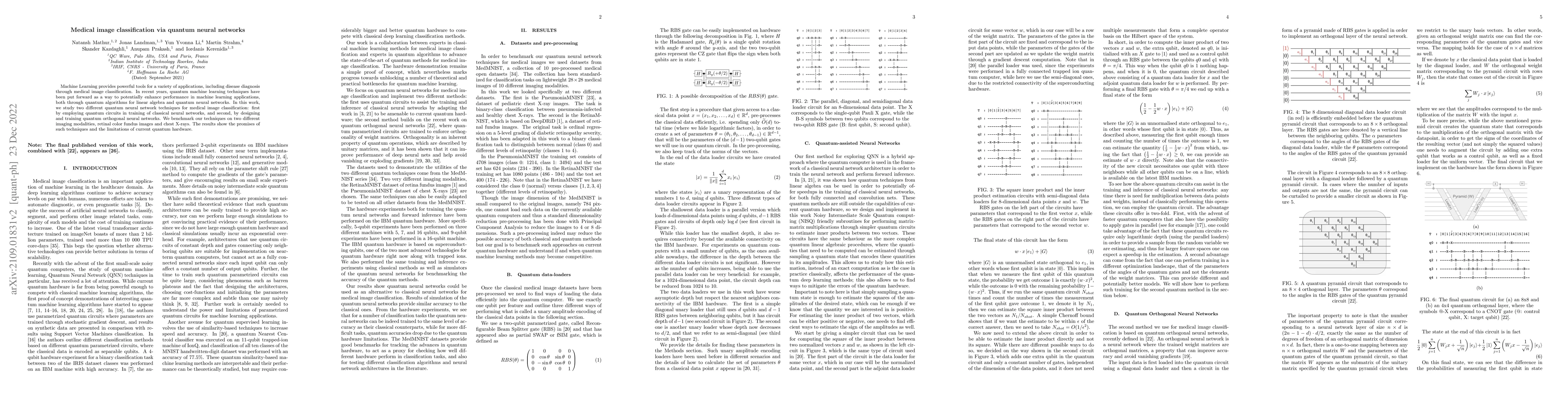 Thumbnail for Medical image classification via quantum neural networks