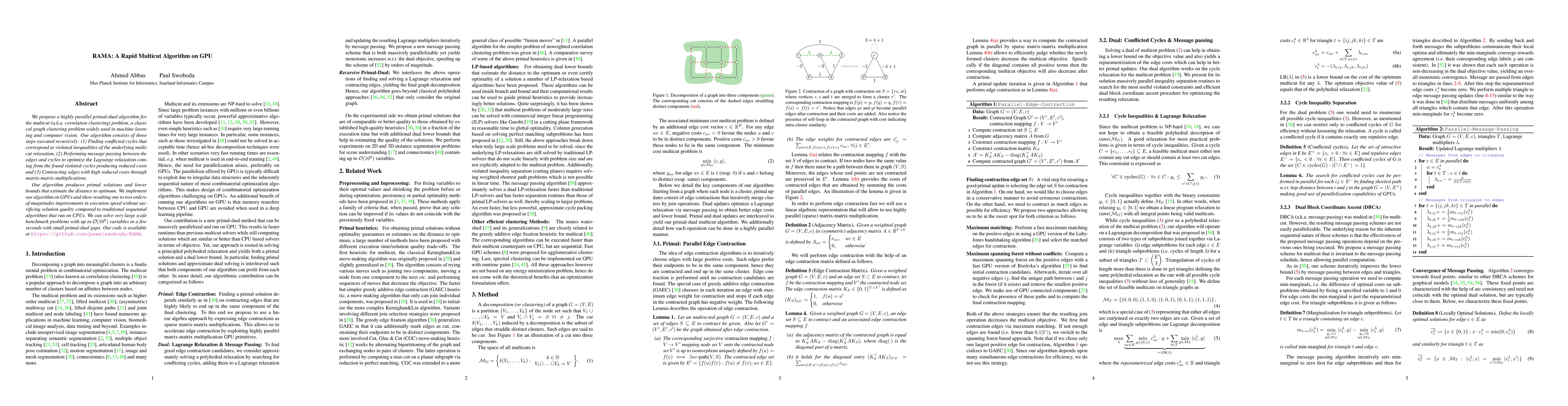 Thumbnail for RAMA: A Rapid Multicut Algorithm on GPU