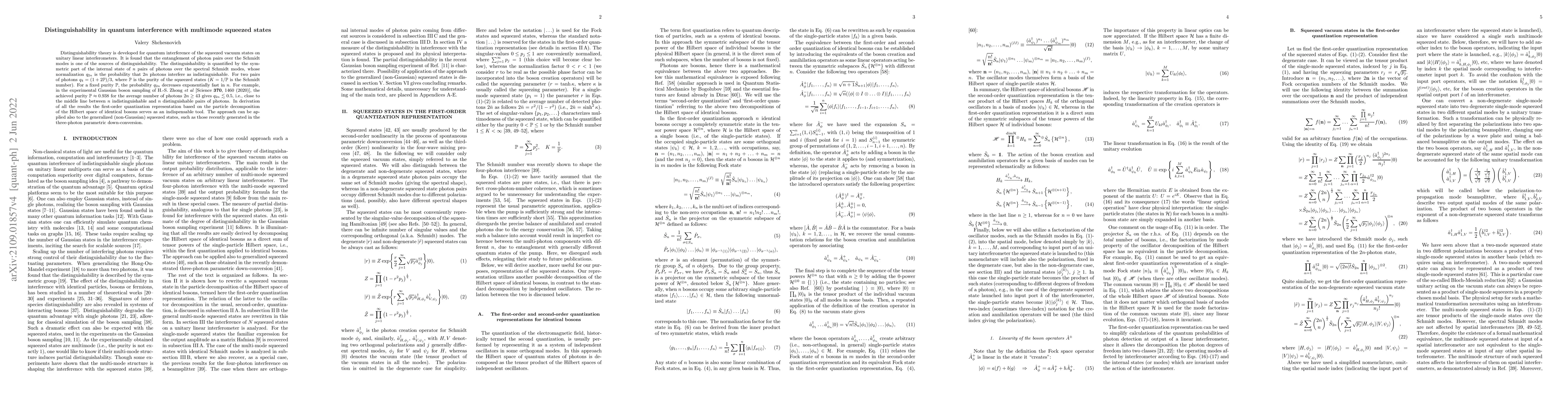 Thumbnail for Distinguishability in quantum interference with the squeezed states