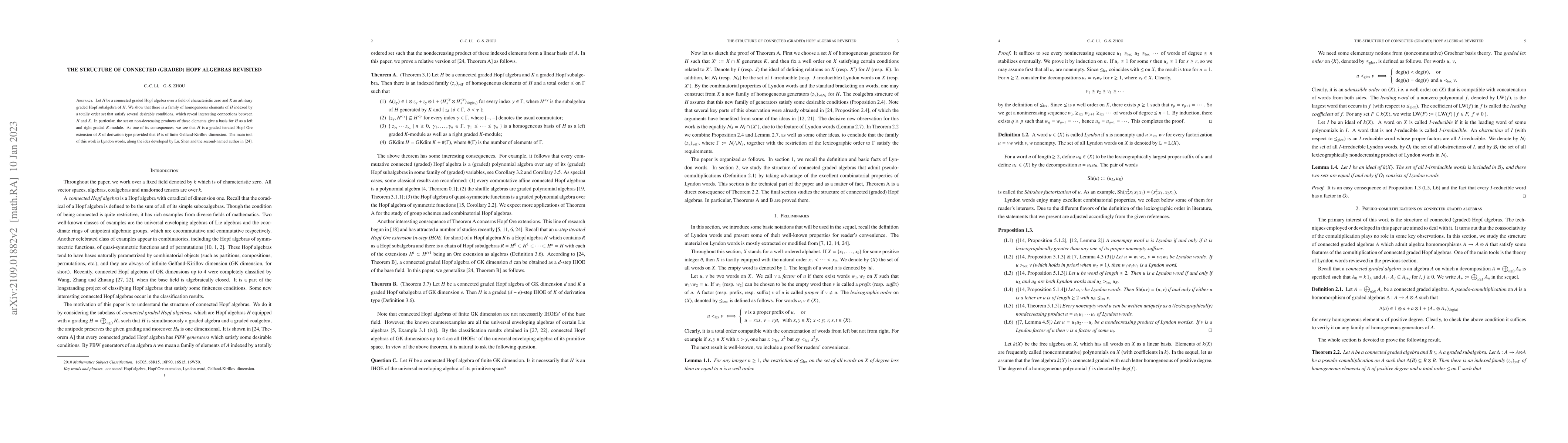 Thumbnail for The structure of connected (graded) Hopf algebras revisited