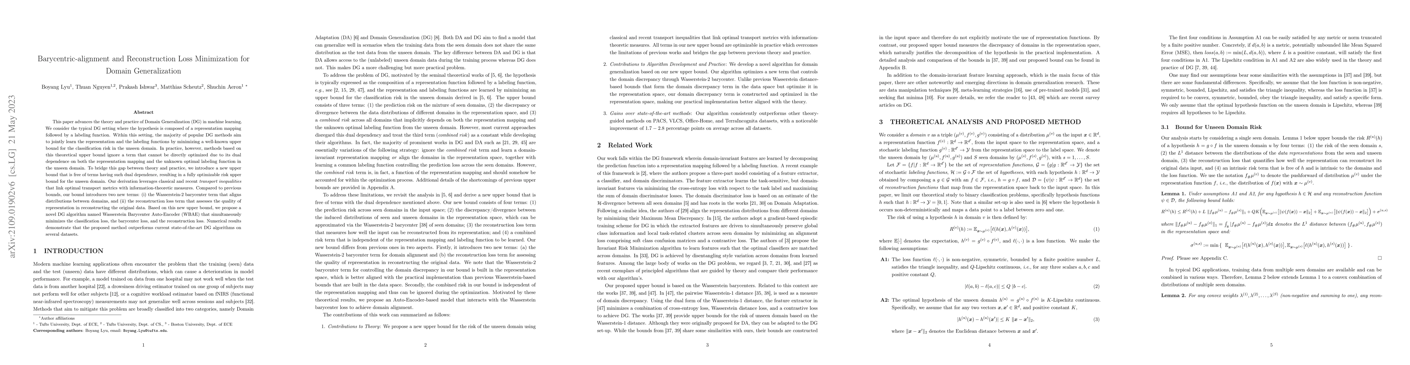 Thumbnail for Barycentric-alignment and reconstruction loss minimization for domain
  generalization