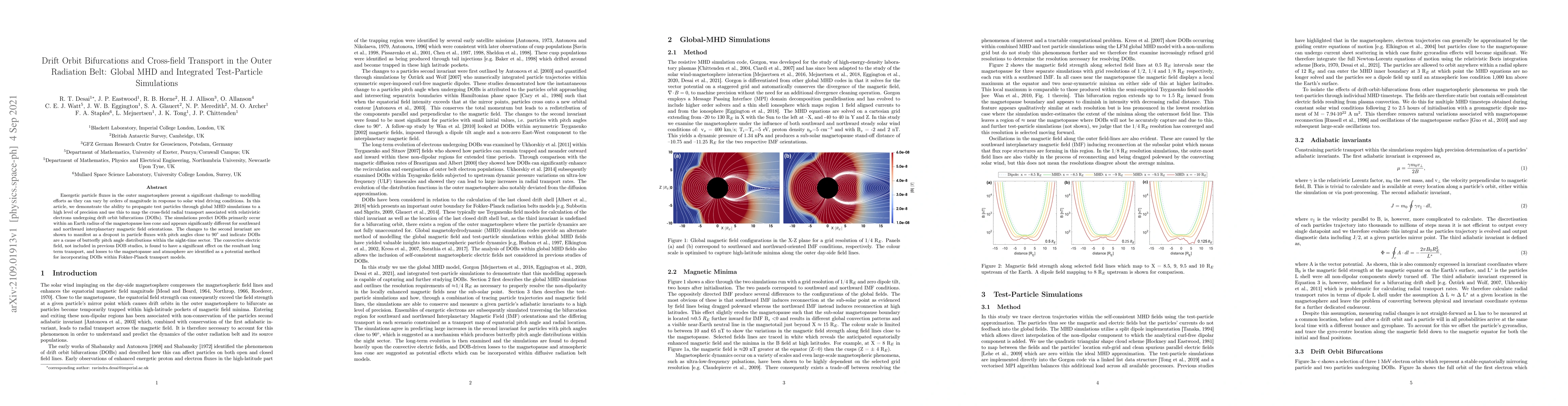 Thumbnail for Drift Orbit Bifurcations and Cross-field Transport in the Outer
  Radiation Belt: Global MHD and Integrated Test-Particle Simulations