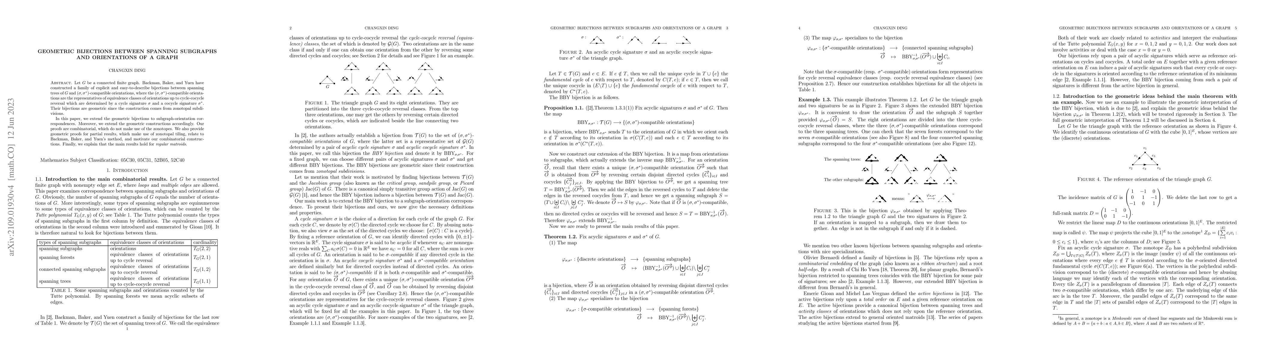 Thumbnail for Geometric bijections between spanning subgraphs and orientations of a
  graph