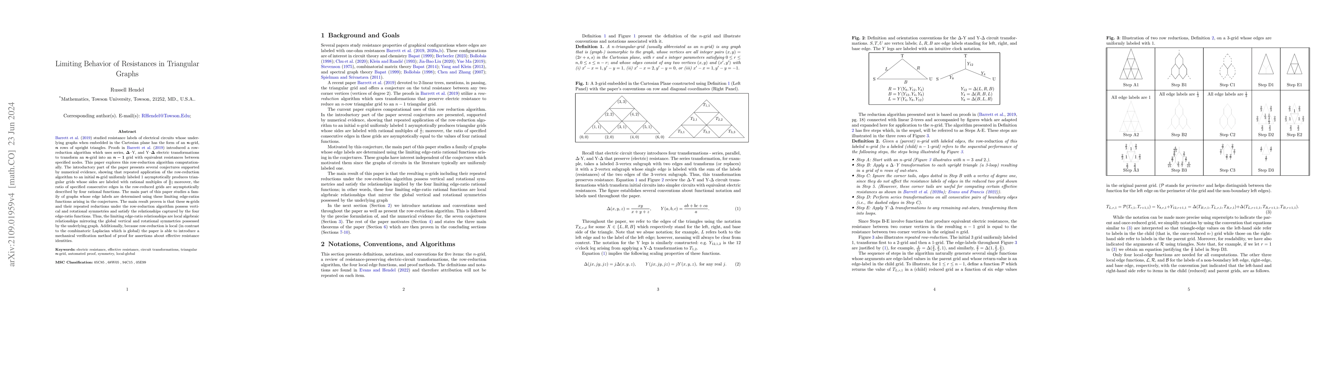 Thumbnail for Limiting Behavior of Resistances in Triangular Graphs
