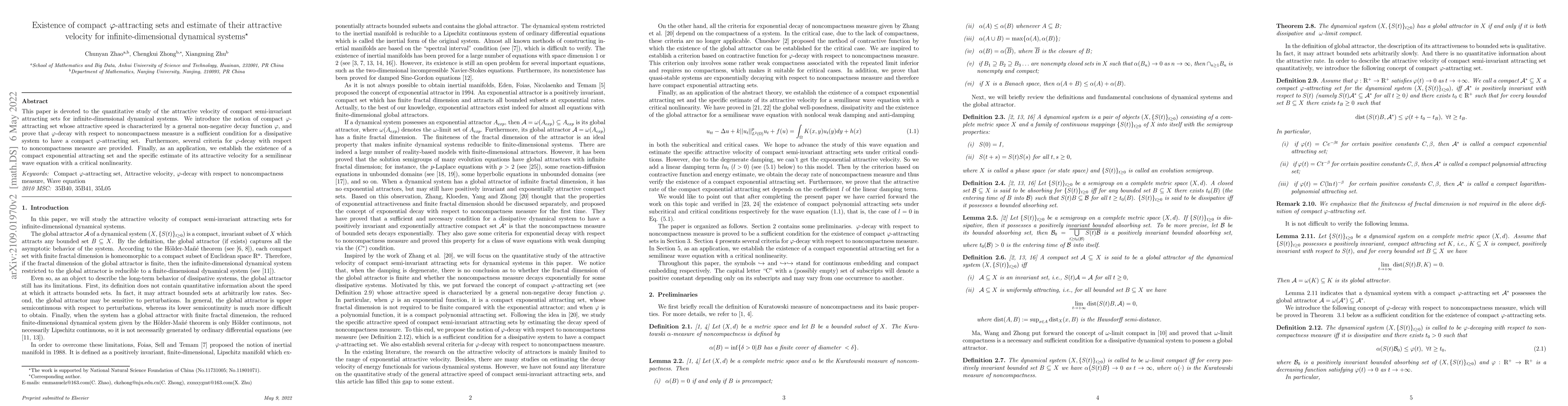 Thumbnail for Existence of $\varphi$-attractor and estimate of their attractive
  velocity for infinite-dimensional dynamical systems