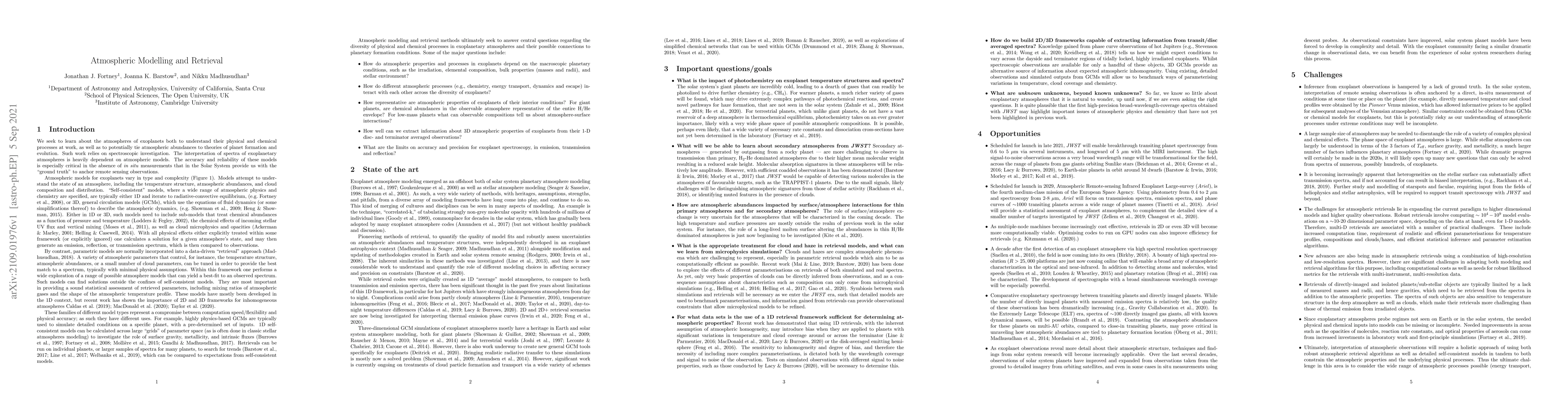 Thumbnail for Atmospheric Modelling and Retrieval
