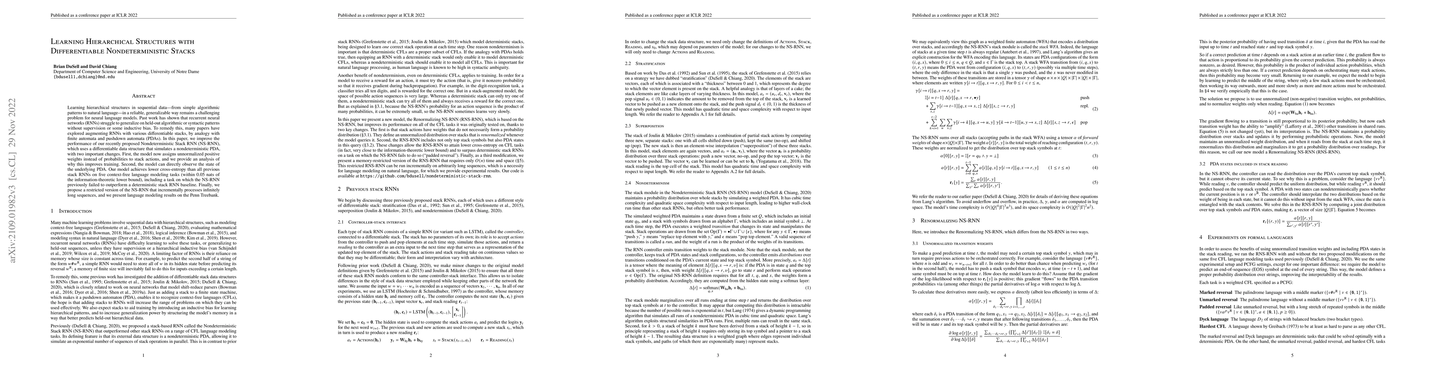 Thumbnail for Learning Hierarchical Structures with Differentiable Nondeterministic
  Stacks