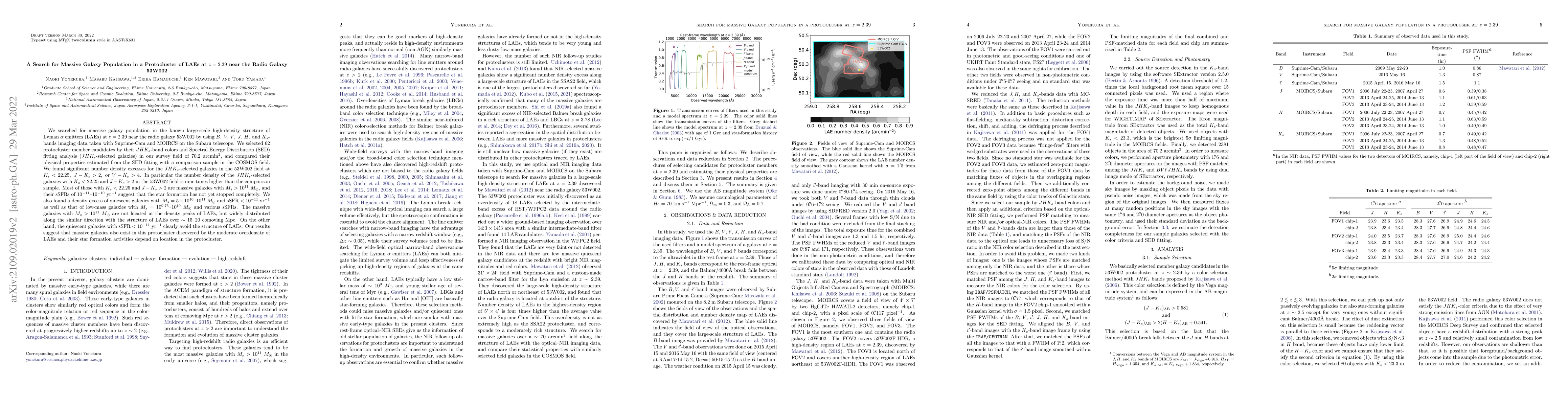Thumbnail for A Search for Massive Galaxy Population in a Protocluster of LAEs at $z =
  2.39$ near the Radio Galaxy 53W002