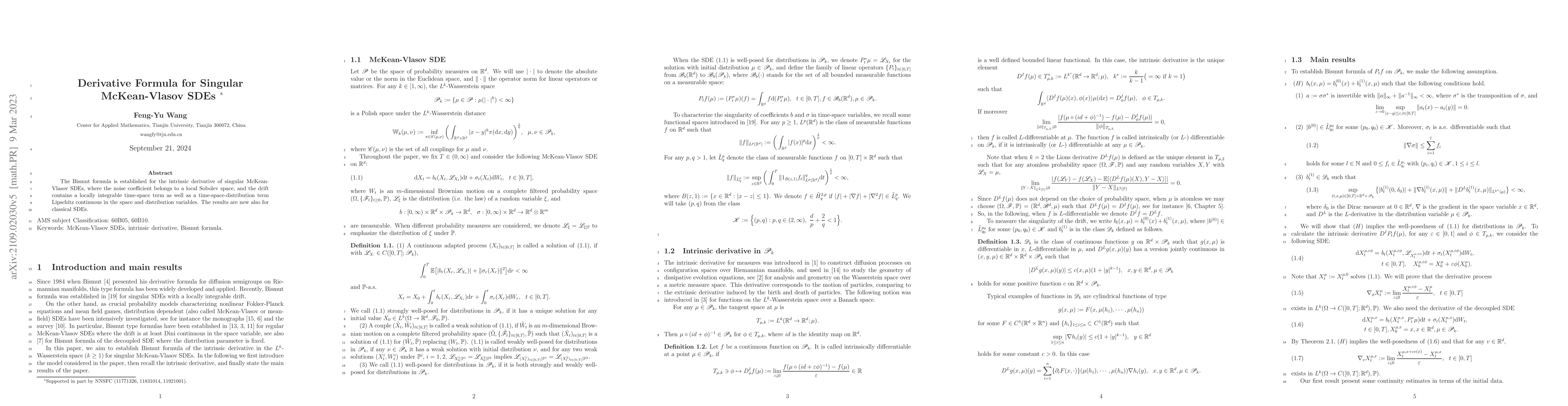 Thumbnail for Derivative Formula for Singular McKean-Vlasov SDEs