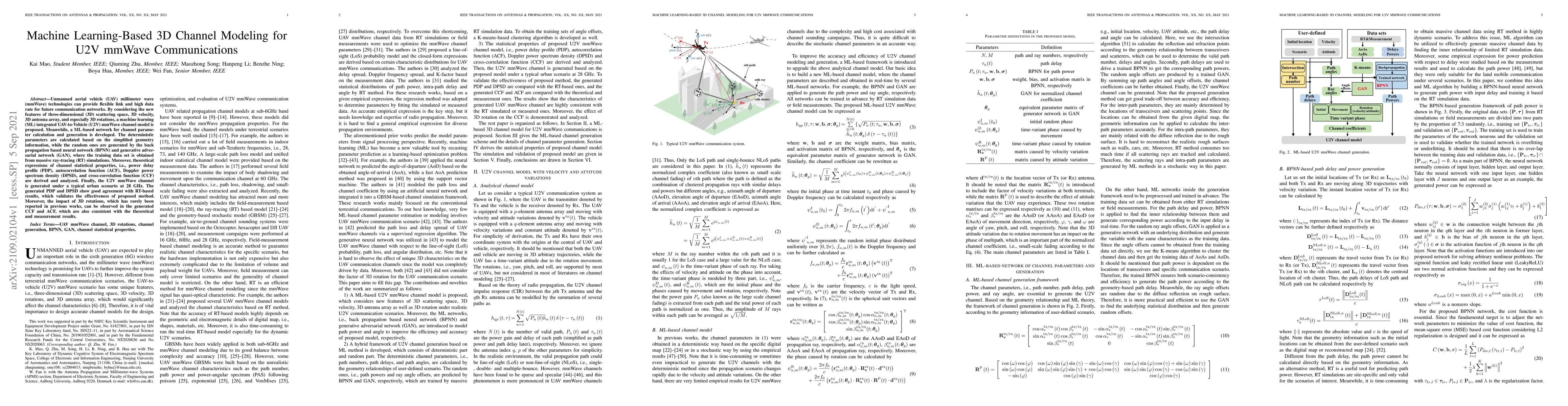Thumbnail for Machine Learning-Based 3D Channel Modeling for U2V mmWave Communications