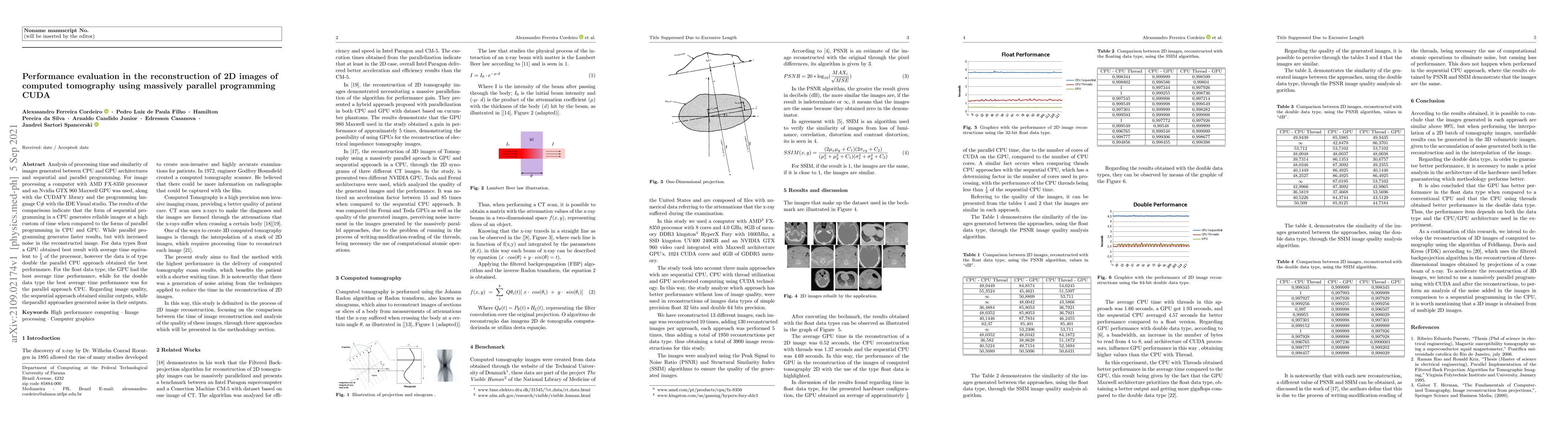 Thumbnail for Performance evaluation in the reconstruction of 2D images of computed
  tomography using massively parallel programming CUDA