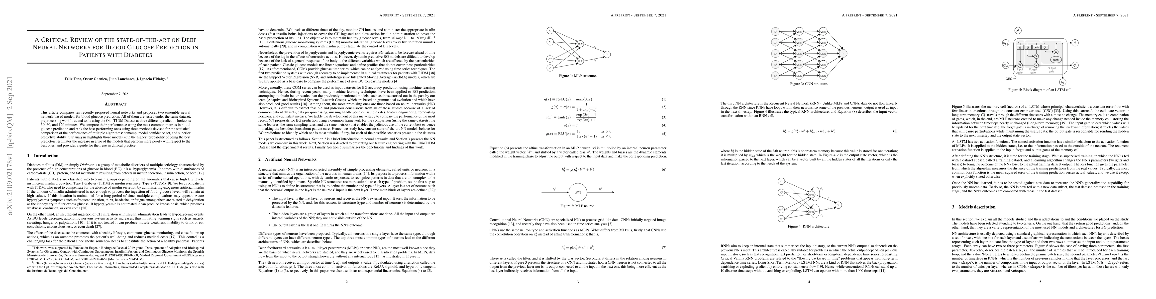 Thumbnail for A Critical Review of the state-of-the-art on Deep Neural Networks for
  Blood Glucose Prediction in Patients with Diabetes
