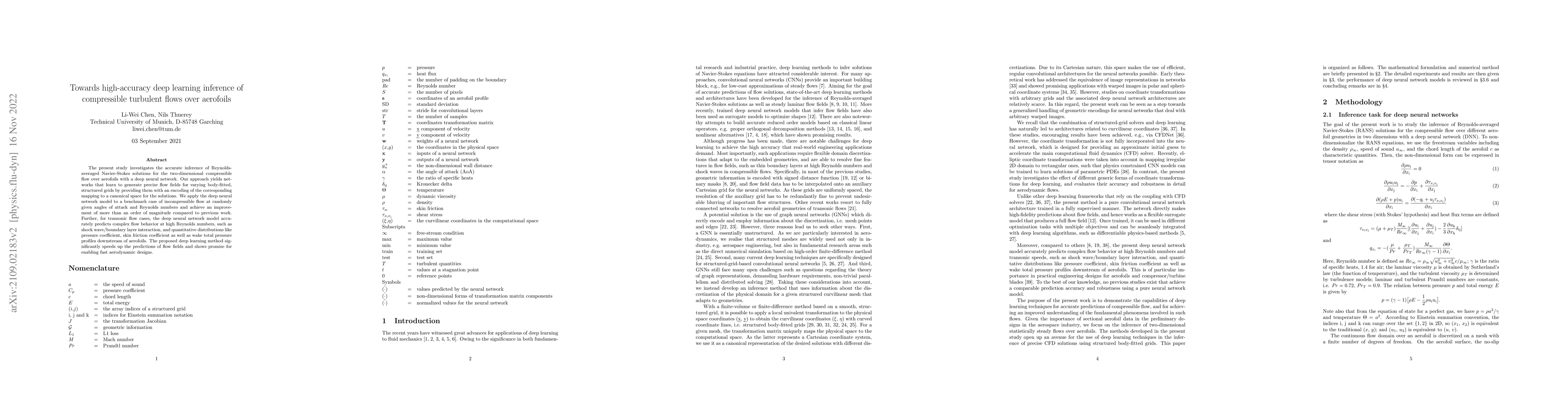 Thumbnail for Towards high-accuracy deep learning inference of compressible turbulent
  flows over aerofoils
