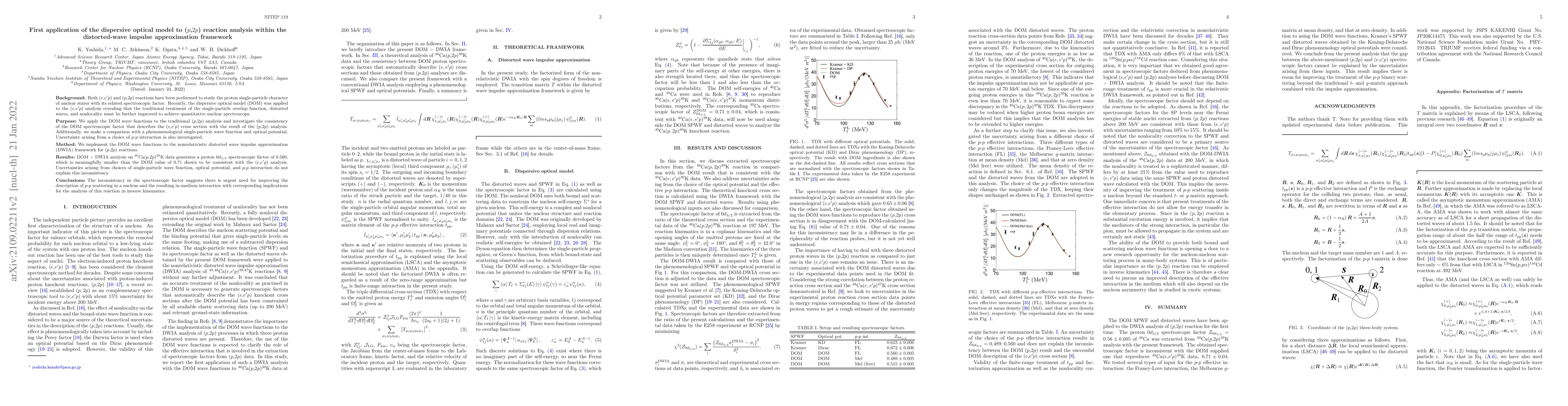 Thumbnail for First application of dispersive optical model to ($p$,$2p$) analysis
  within distorted wave impulse approximation framework