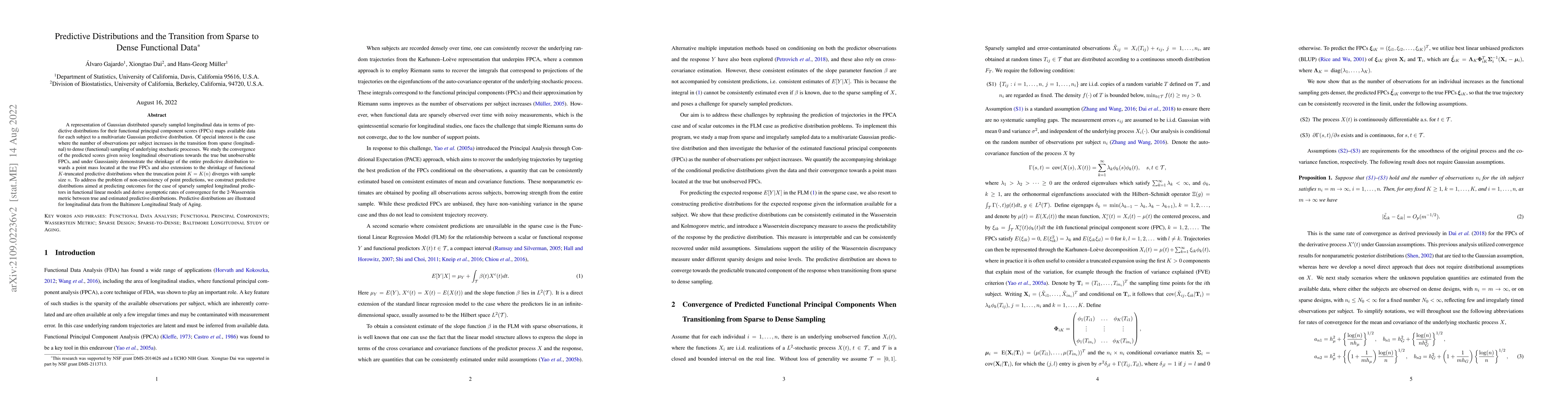 Thumbnail for Predictive Distributions and the Transition from Sparse to Dense
  Functional Data