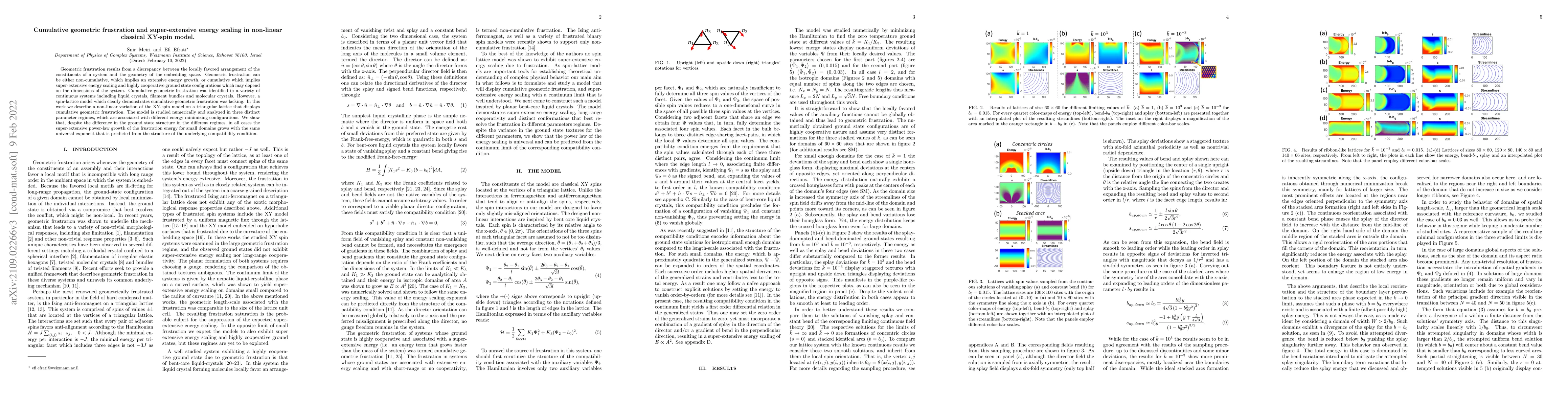 Thumbnail for Cumulative geometric frustration and superextensive energy scaling in a
  nonlinear classical XY-spin model