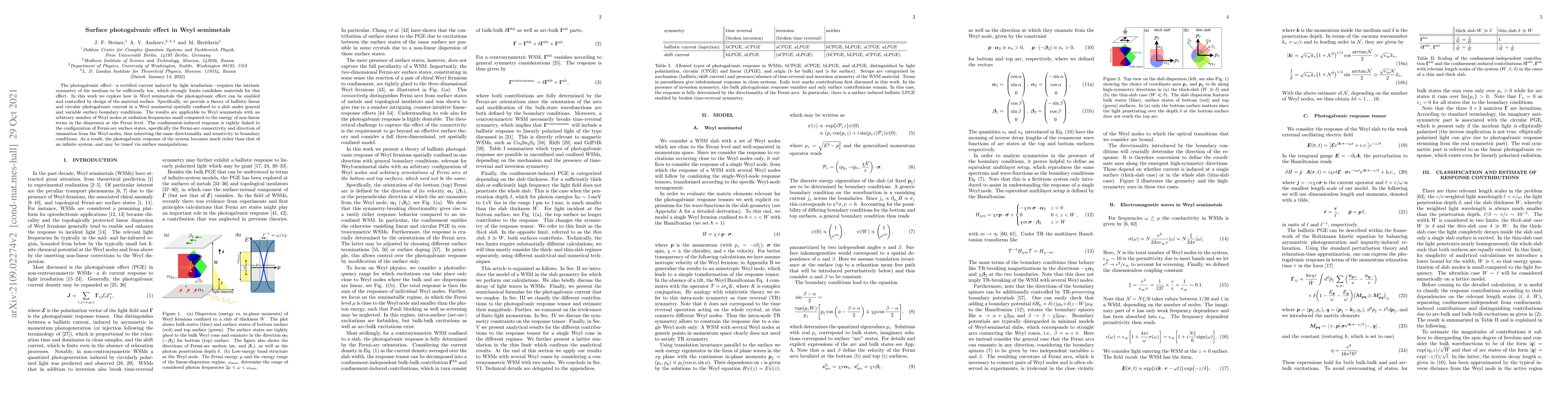 Thumbnail for Surface photogalvanic effect in Weyl semimetals