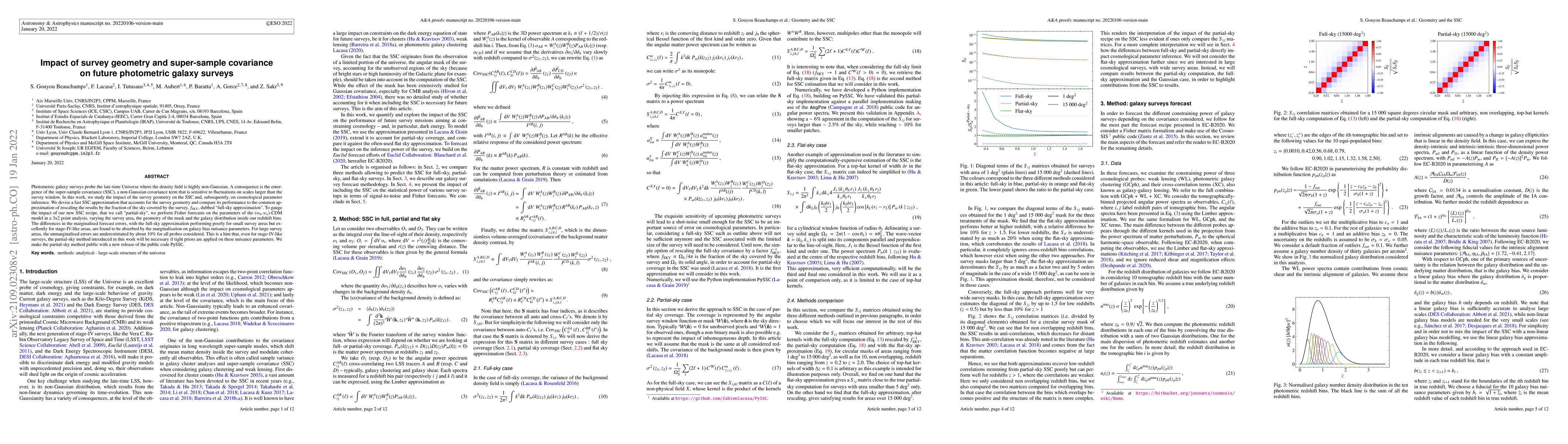 Thumbnail for Impact of survey geometry and super-sample covariance on future
  photometric galaxy surveys