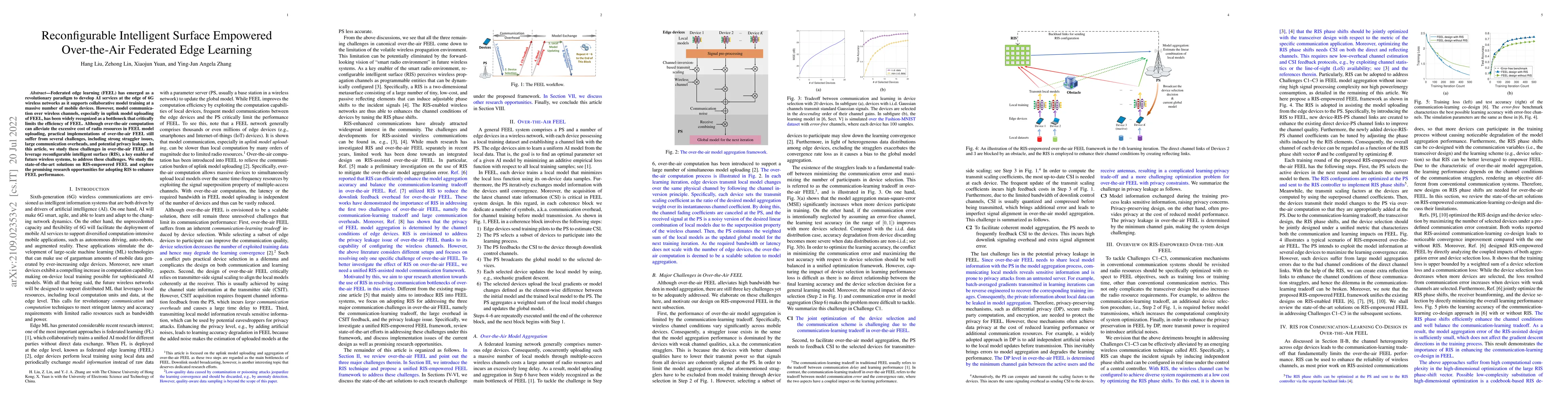 Thumbnail for Reconfigurable Intelligent Surface Empowered Over-the-Air Federated Edge
  Learning