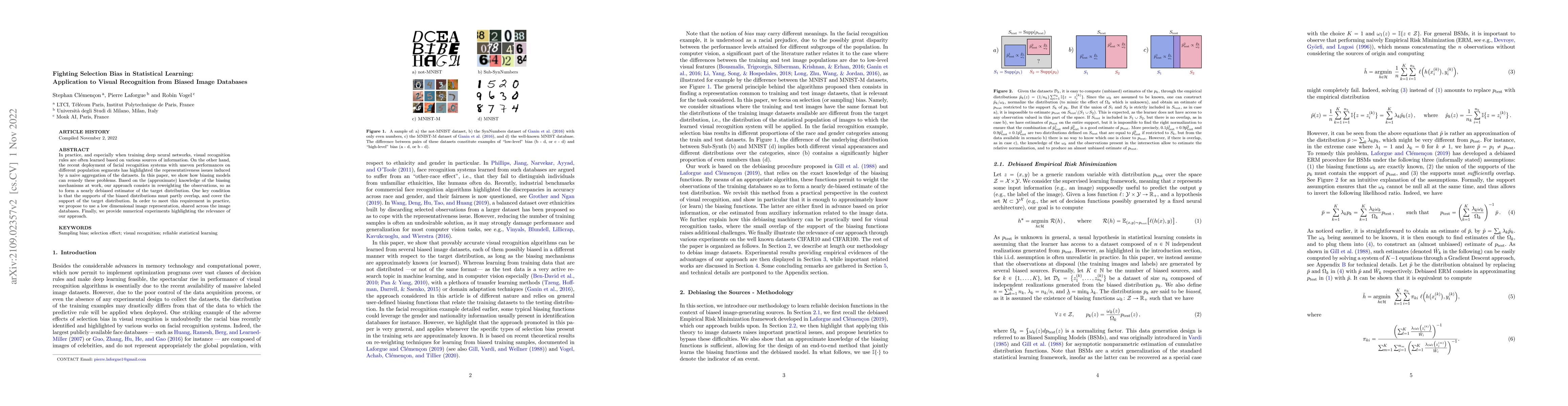 Thumbnail for Fighting Selection Bias in Statistical Learning: Application to Visual
  Recognition from Biased Image Databases