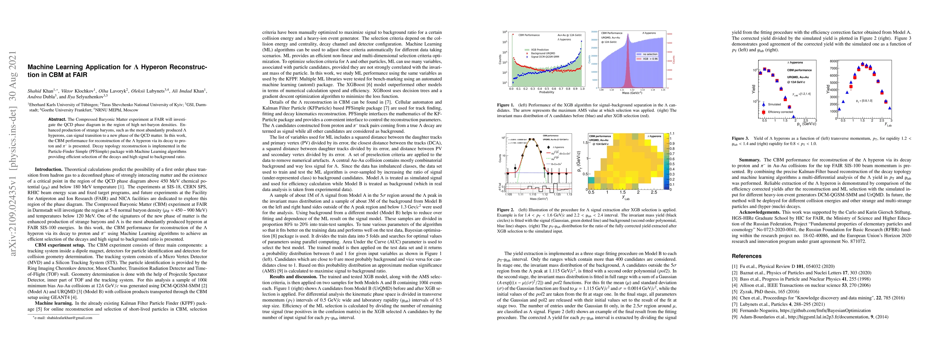 Thumbnail for Machine Learning Application for $\mathbf{\Lambda}$ Hyperon
  Reconstruction in CBM at FAIR
