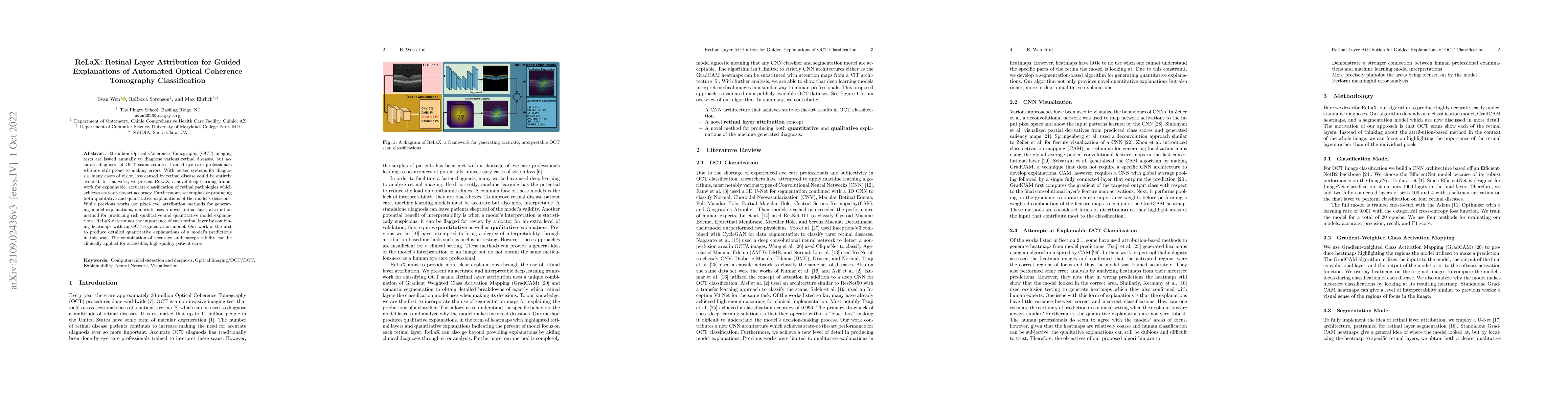 Thumbnail for ReLaX: Retinal Layer Attribution for Guided Explanations of Automated
  Optical Coherence Tomography Classification