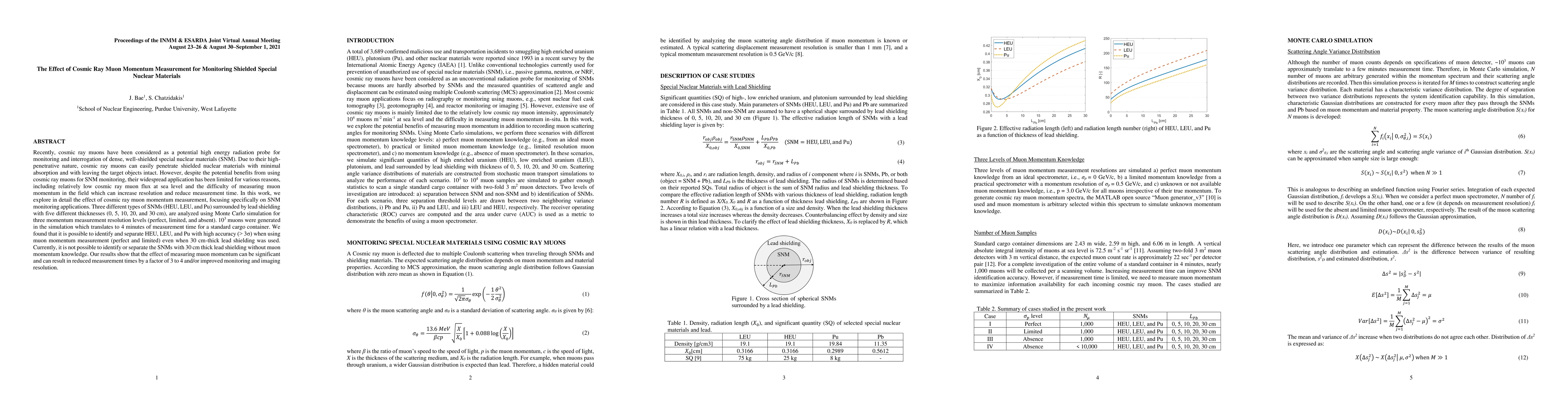 Thumbnail for The Effect of Cosmic Ray Muon Momentum Measurement for Monitoring
  Shielded Special Nuclear Materials
