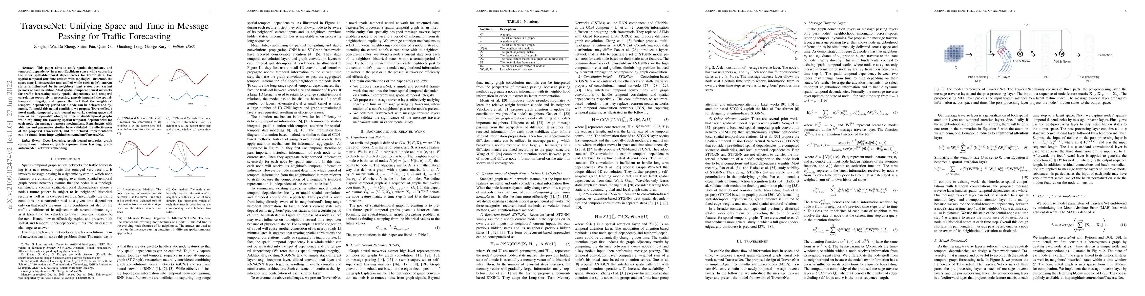 Thumbnail for TraverseNet: Unifying Space and Time in Message Passing for Traffic
  Forecasting