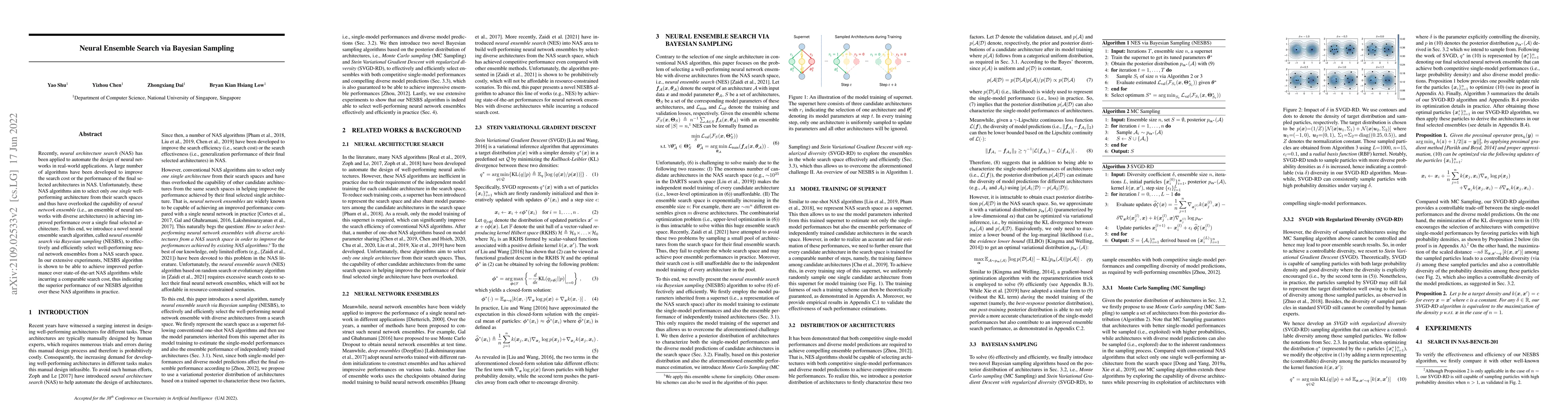Thumbnail for Neural Ensemble Search via Bayesian Sampling