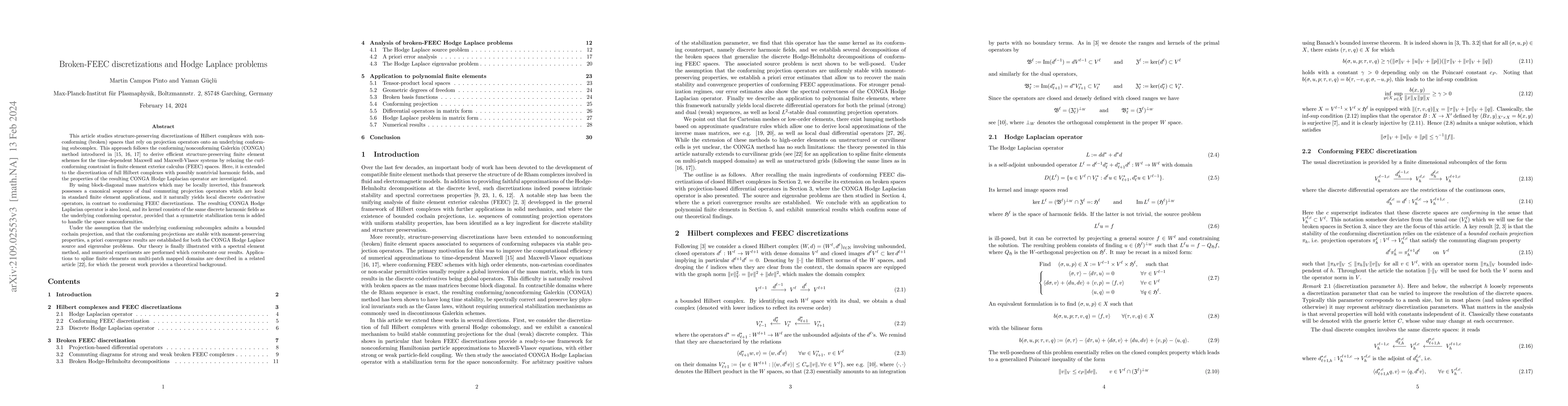 Thumbnail for Broken-FEEC discretizations and Hodge Laplace problems