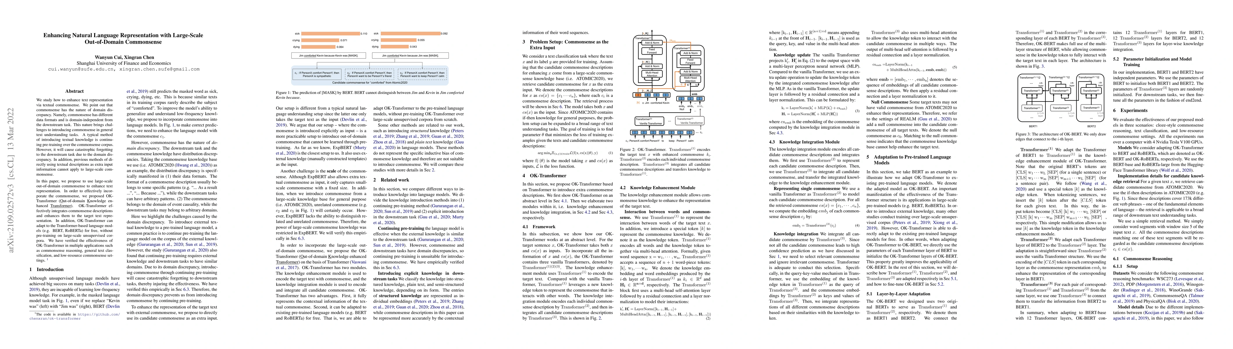 Thumbnail for Enhancing Natural Language Representation with Large-Scale Out-of-Domain
  Commonsense