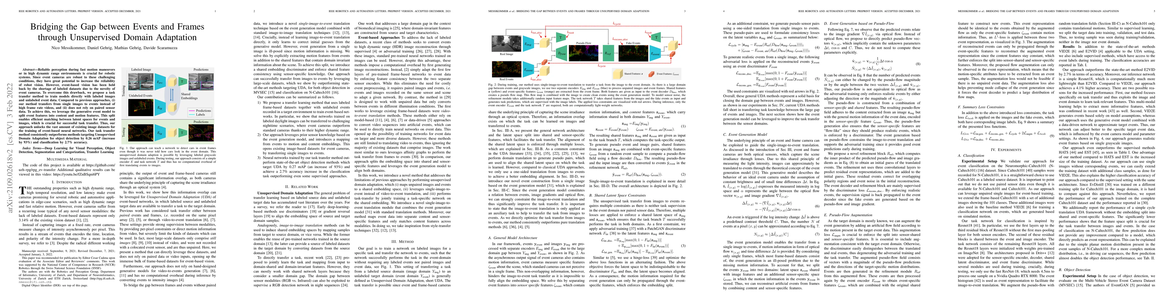 Thumbnail for Bridging the Gap between Events and Frames through Unsupervised Domain
  Adaptation