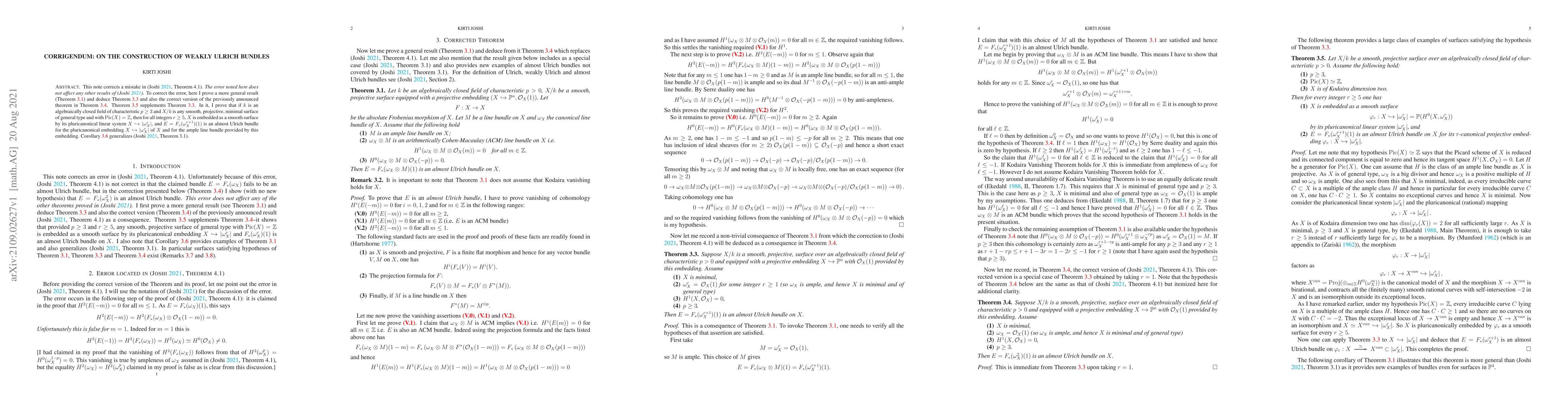Thumbnail for Corrigendum: On the construction of Weakly Ulrich bundles