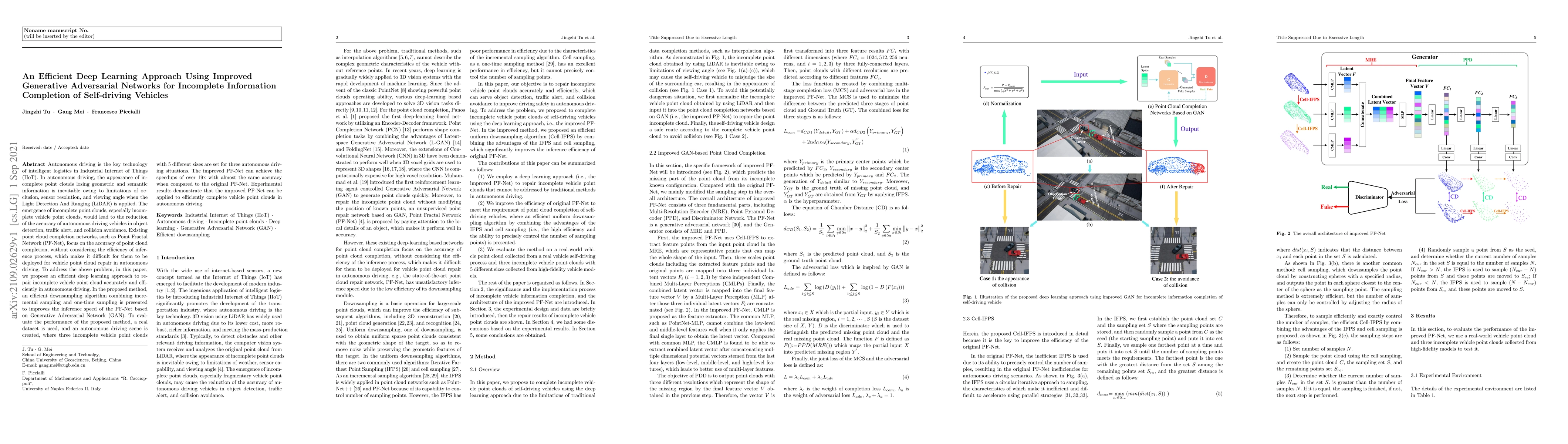 Thumbnail for An Efficient Deep Learning Approach Using Improved Generative
  Adversarial Networks for Incomplete Information Completion of Self-driving