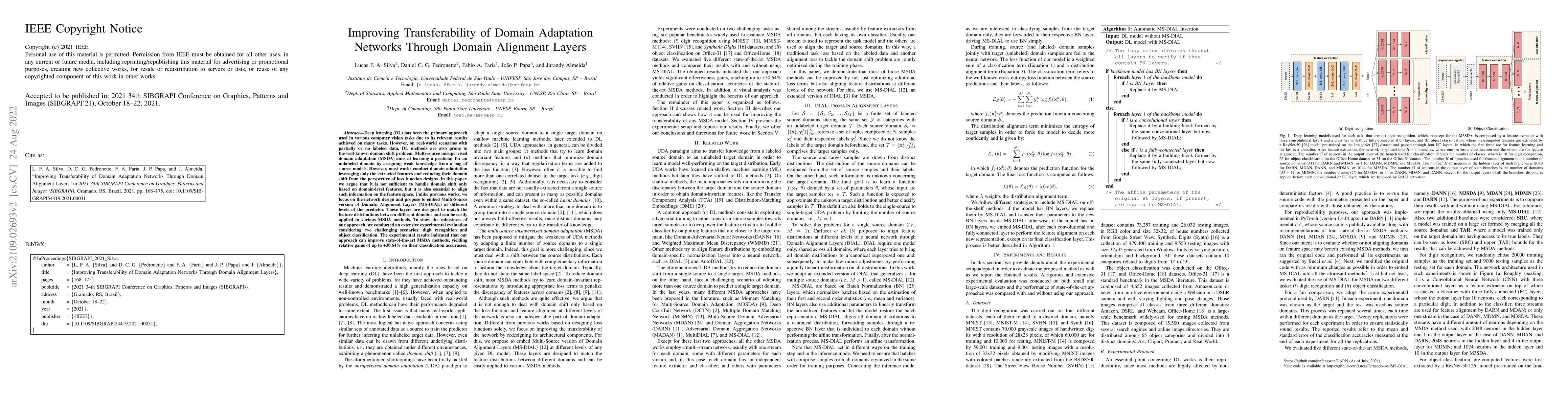 Thumbnail for Improving Transferability of Domain Adaptation Networks Through Domain
  Alignment Layers