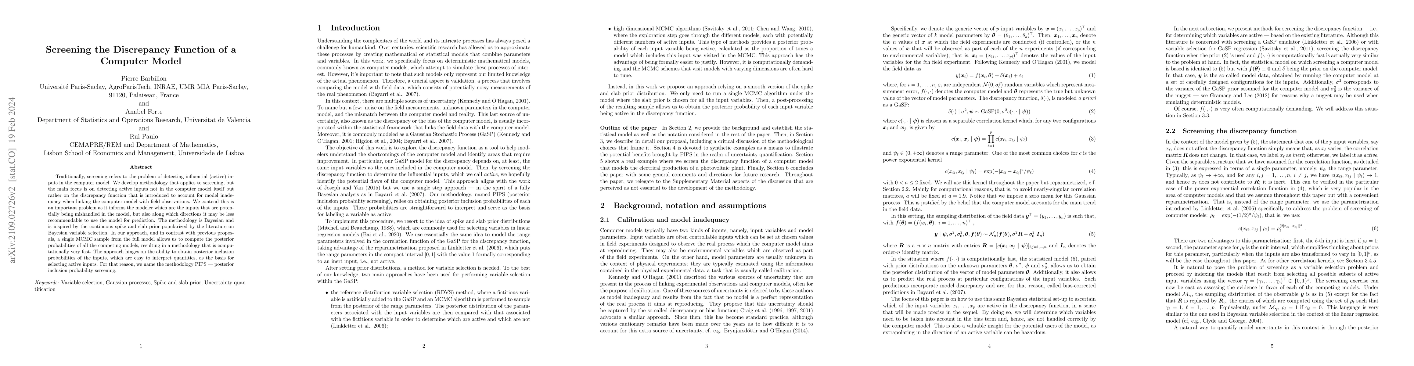 Thumbnail for Screening the Discrepancy Function of a Computer Model