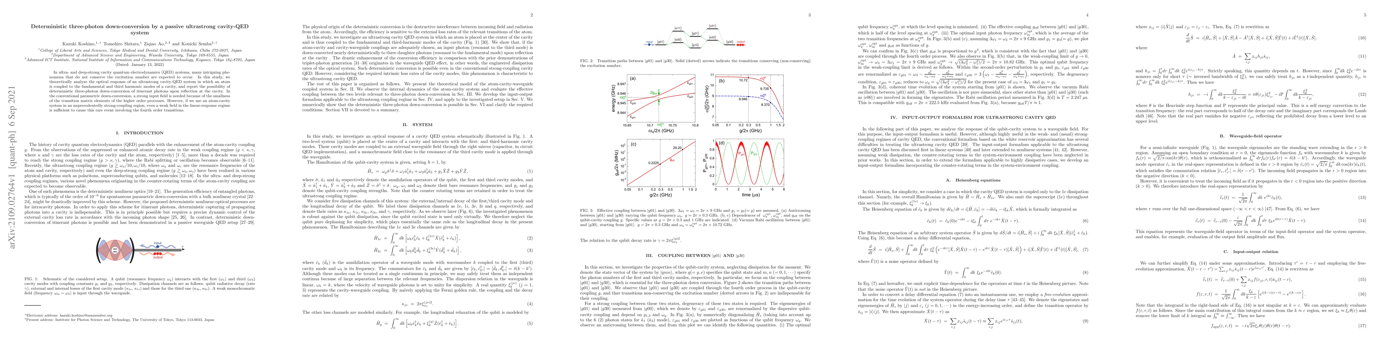 Thumbnail for Deterministic three-photon down-conversion by a passive ultrastrong
  cavity-QED system