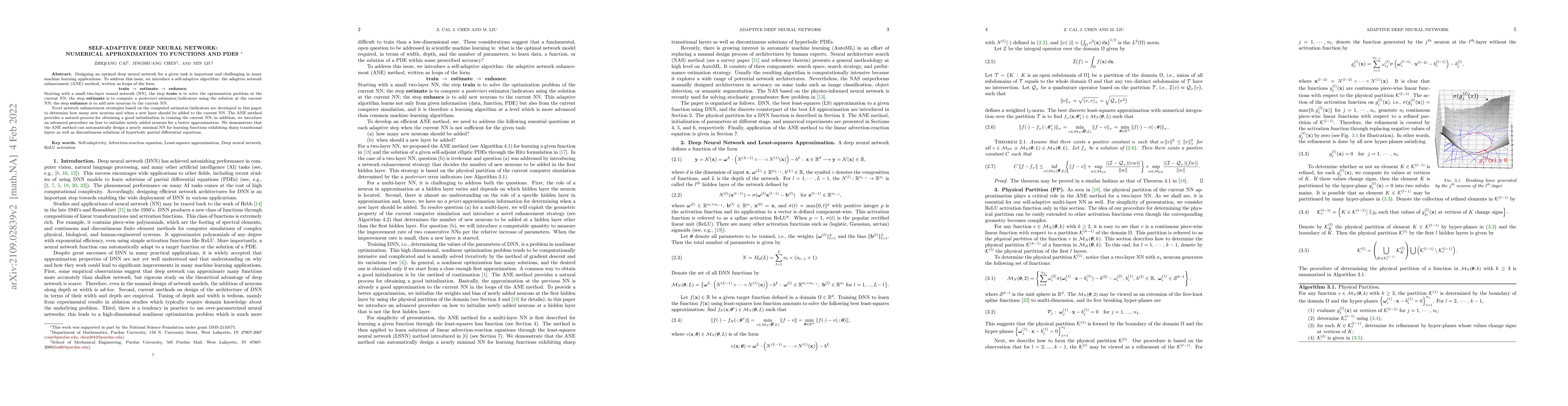 Thumbnail for Self-adaptive deep neural network: Numerical approximation to functions
  and PDEs