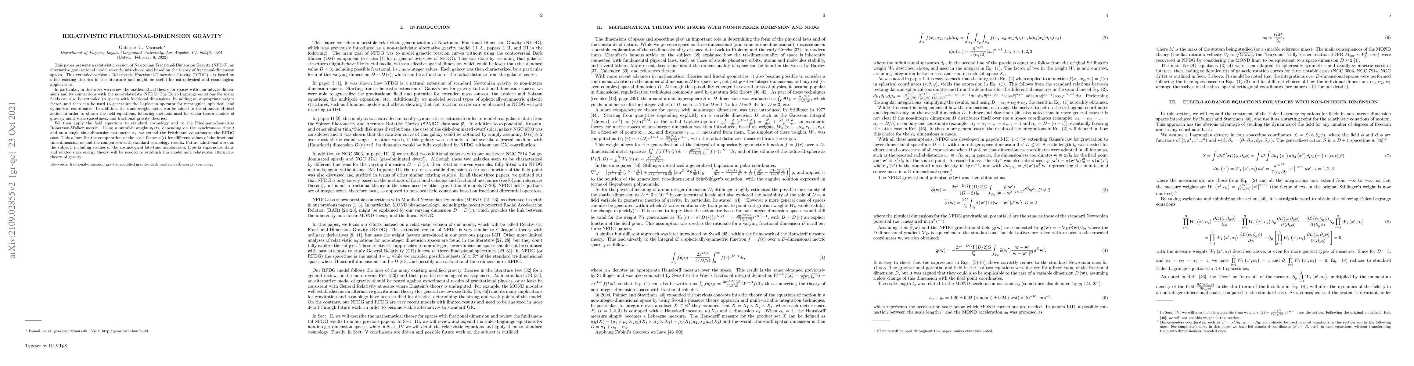 Thumbnail for Relativistic Fractional-Dimension Gravity