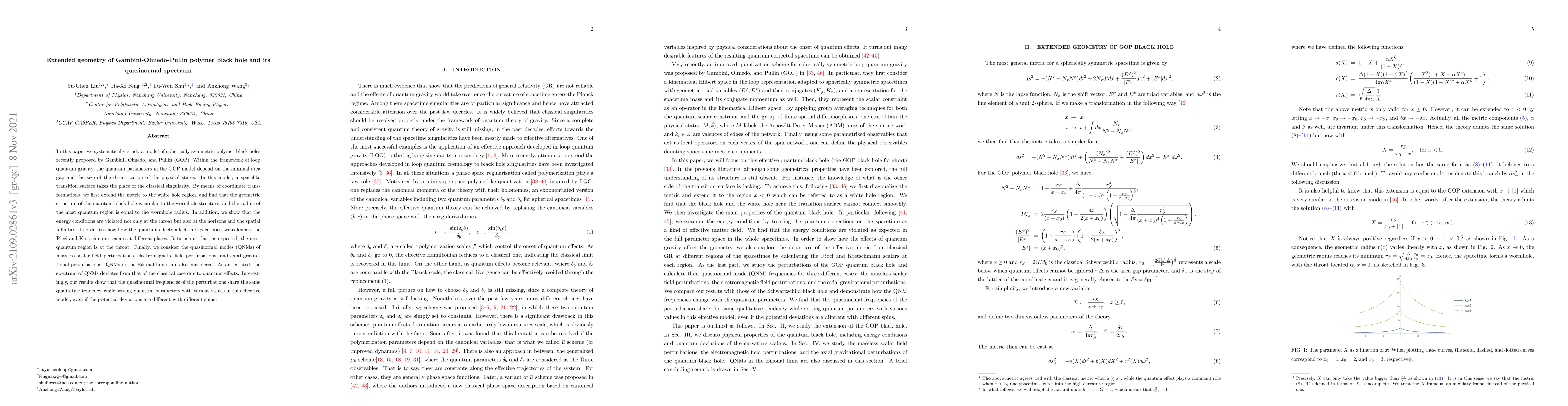 Thumbnail for Extended geometry of Gambini-Olmedo-Pullin polymer black hole and its
  quasinormal spectrum