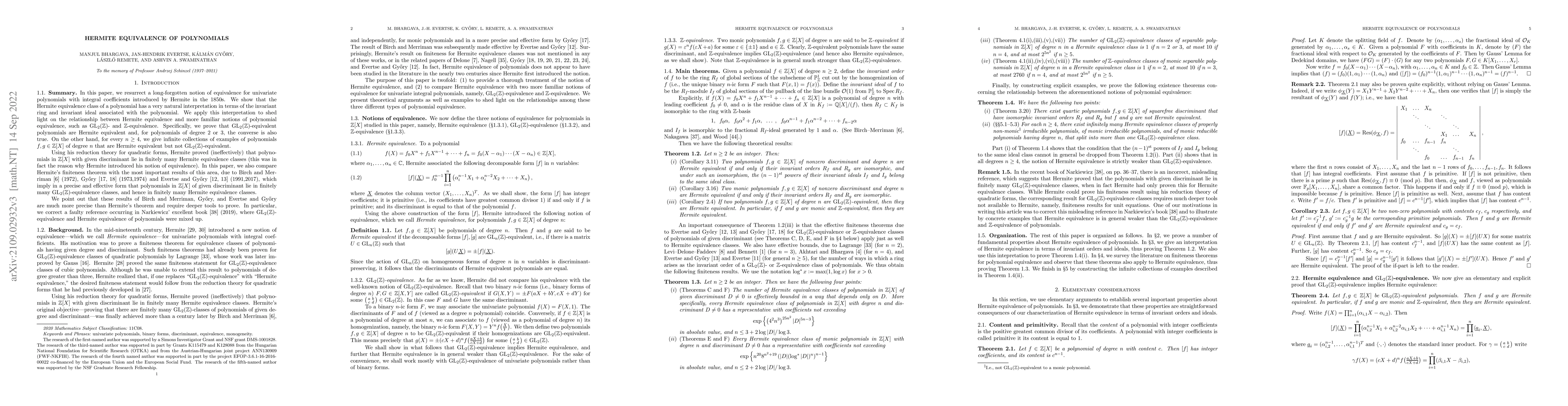 Thumbnail for Hermite equivalence of polynomials
