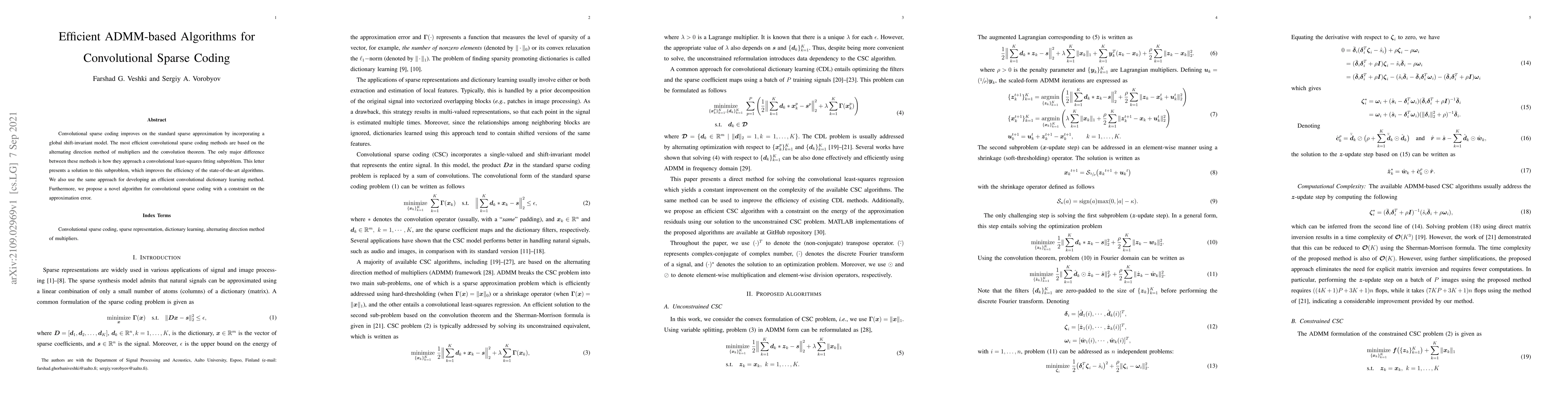 Thumbnail for Efficient ADMM-based Algorithms for Convolutional Sparse Coding