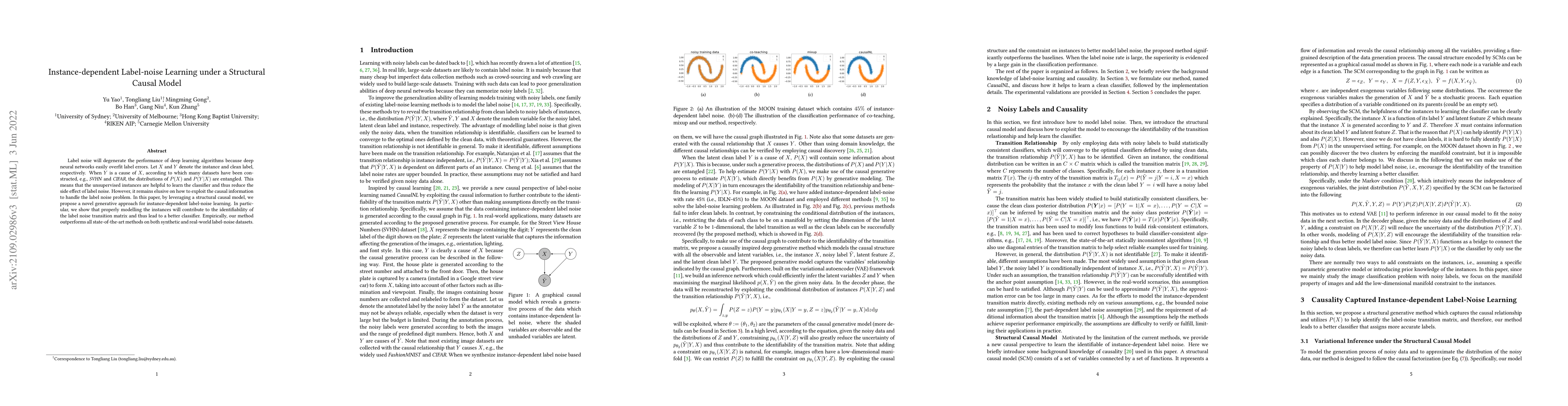 Thumbnail for Instance-dependent Label-noise Learning under a Structural Causal Model