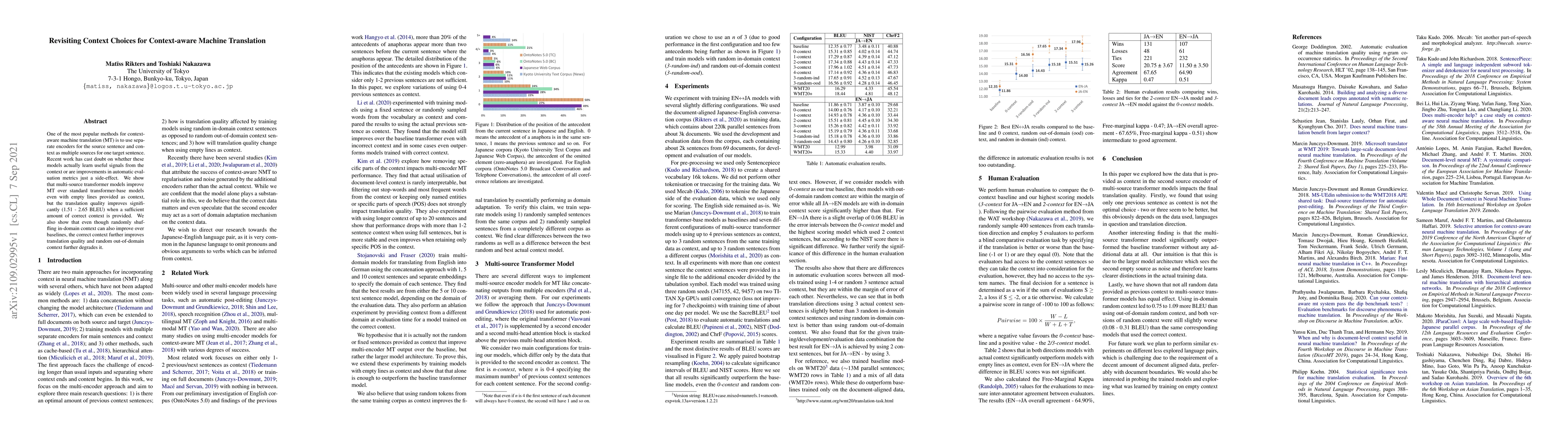 Thumbnail for Revisiting Context Choices for Context-aware Machine Translation