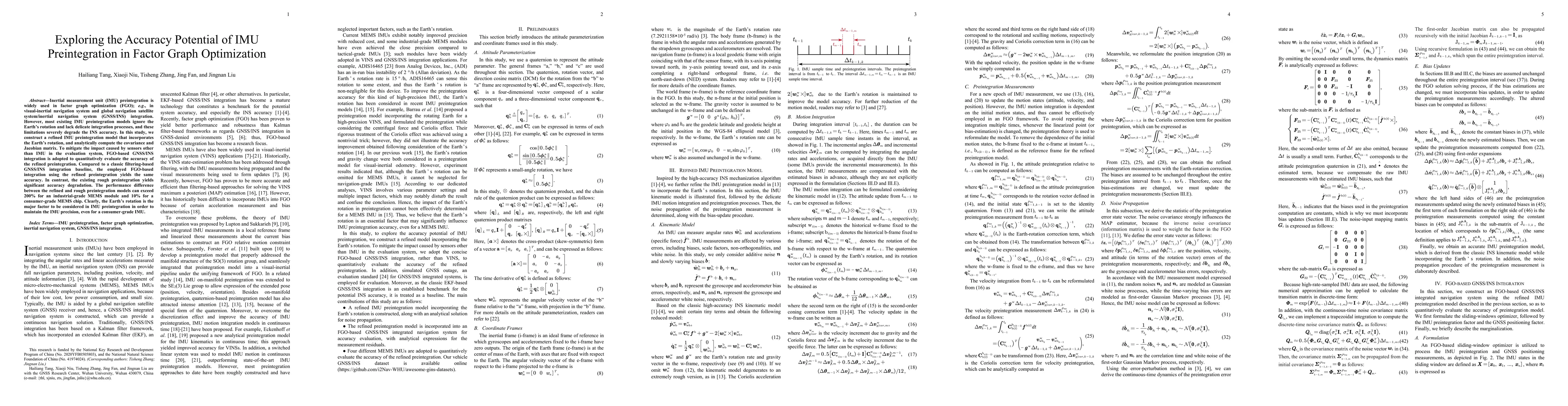 Thumbnail for Exploring the Accuracy Potential of IMU Preintegration in Factor Graph
  Optimization