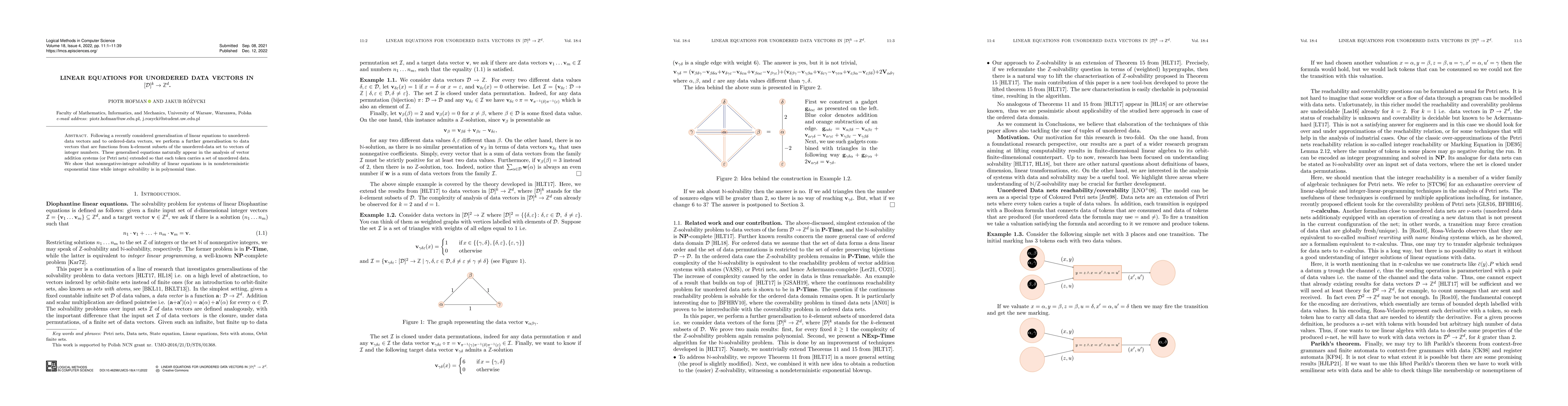 Thumbnail for Linear equations for unordered data vectors in $[D]^k\to{}Z^d$