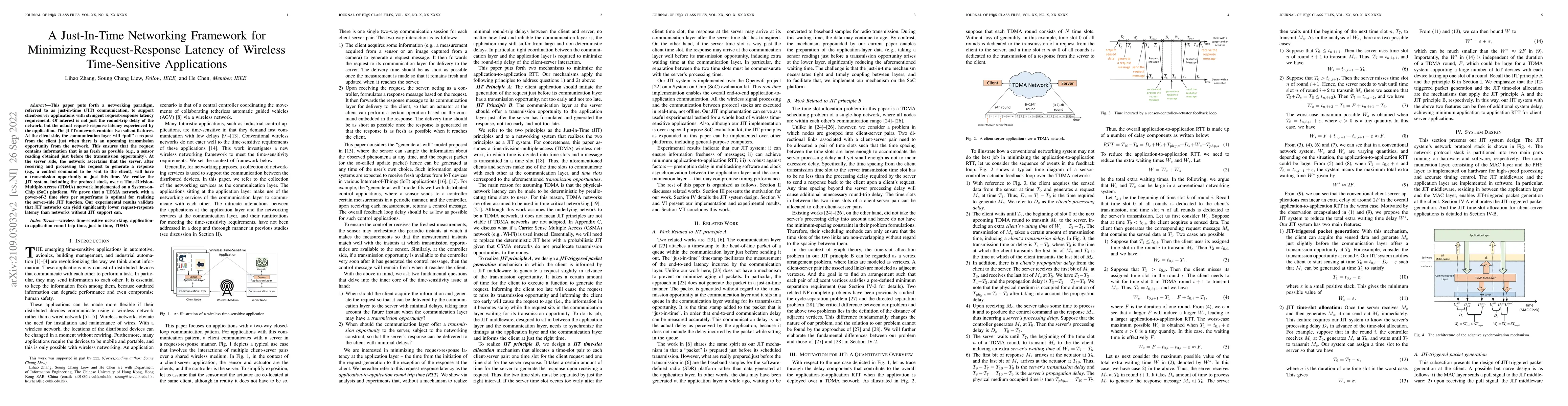 Thumbnail for A Just-In-Time Networking Framework for Minimizing Request-Response
  Latency of Wireless Time-Sensitive Applications