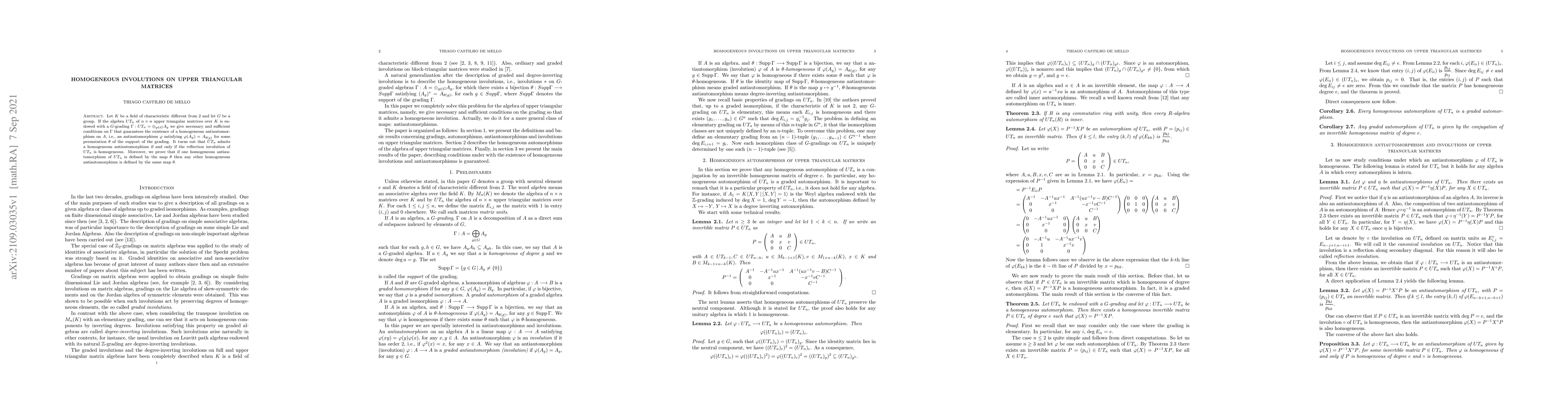 Thumbnail for Homogeneous involutions on upper triangular matrices