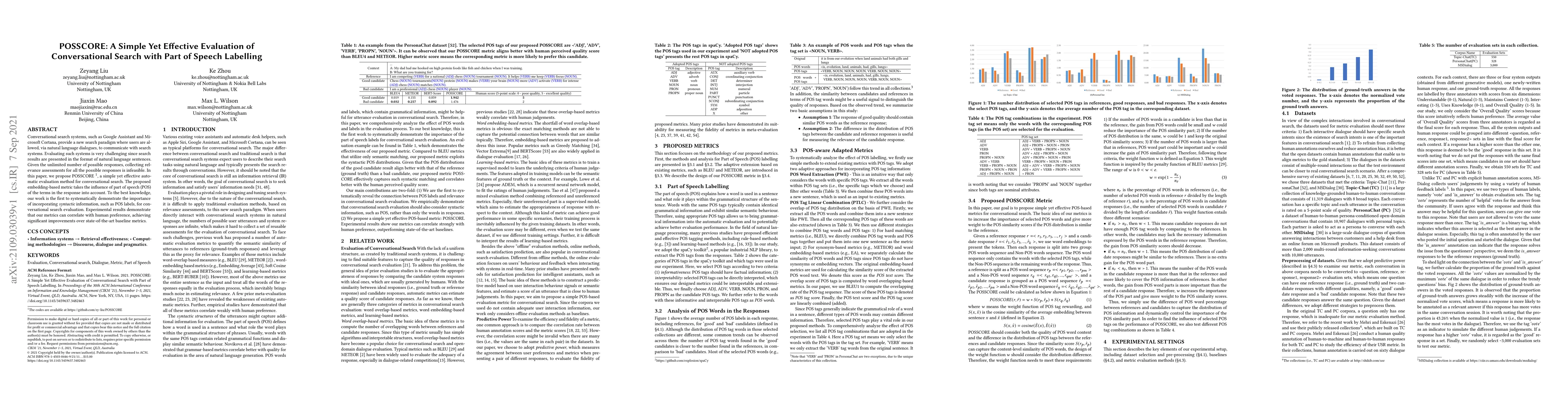 Thumbnail for POSSCORE: A Simple Yet Effective Evaluation of Conversational Search
  with Part of Speech Labelling