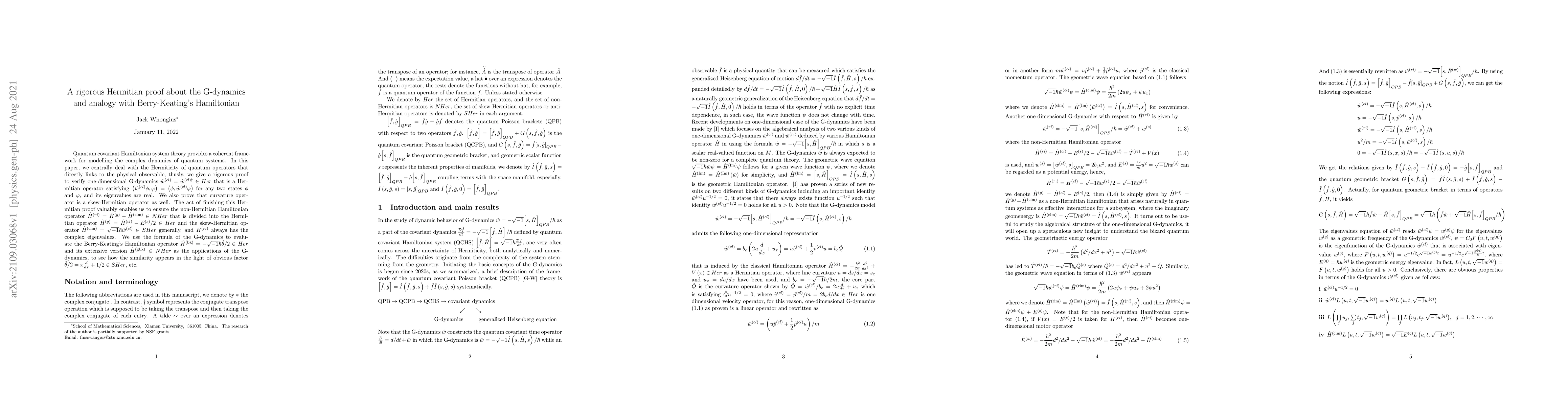 Thumbnail for A rigorous Hermitian proof about the G-dynamics and analogy with
  Berry-Keating's Hamiltonian